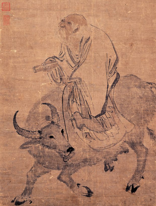 Lão Tử cưỡi trâu qua ải — tranh mực 老子騎牛圖 của Trương Lộ, đời Minh